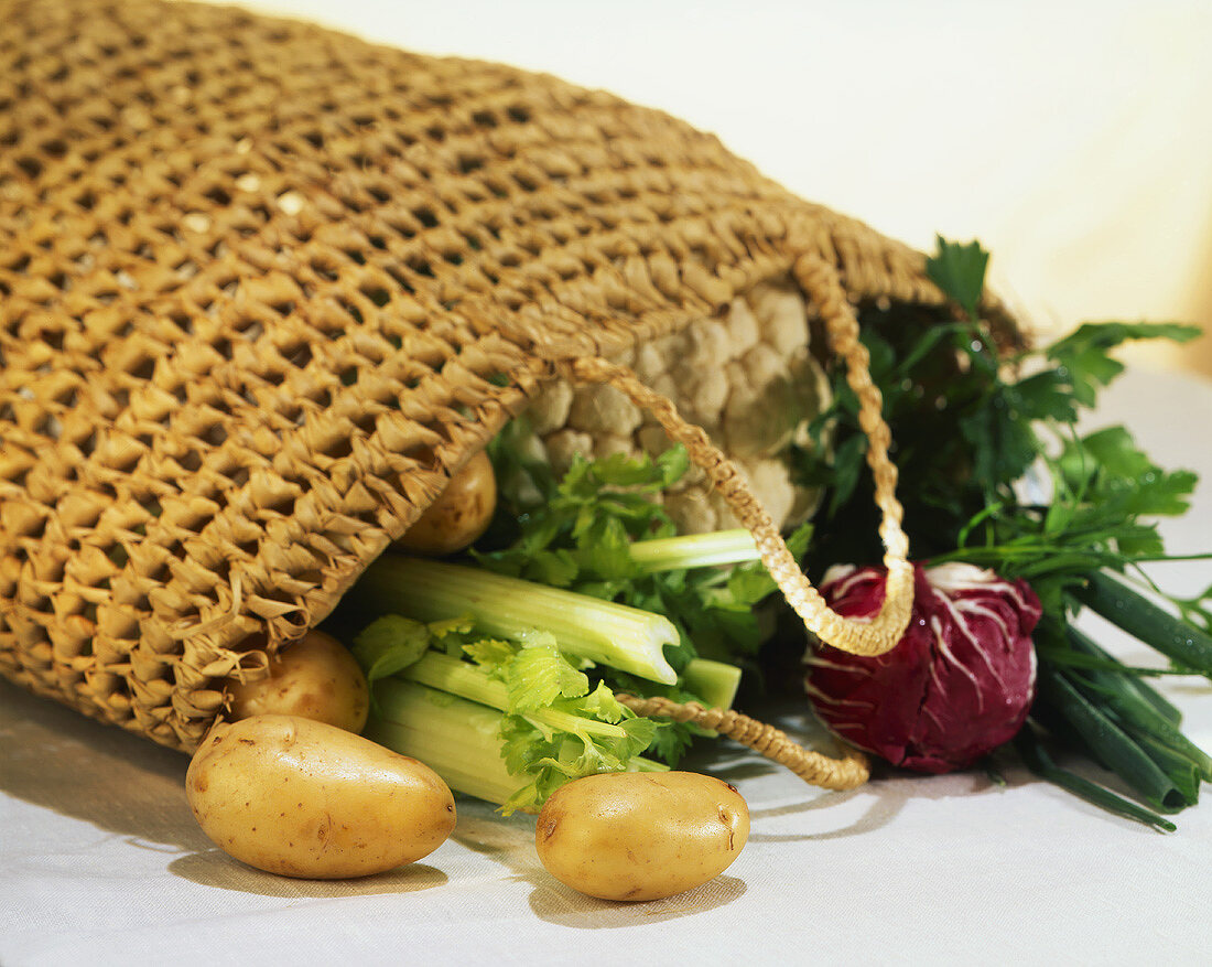 Fresh vegetables in a bag