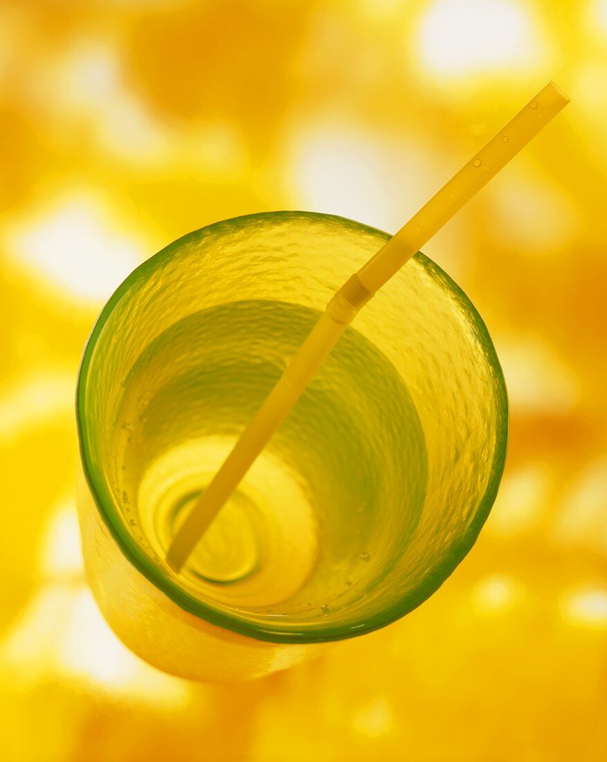 A drink with a straw