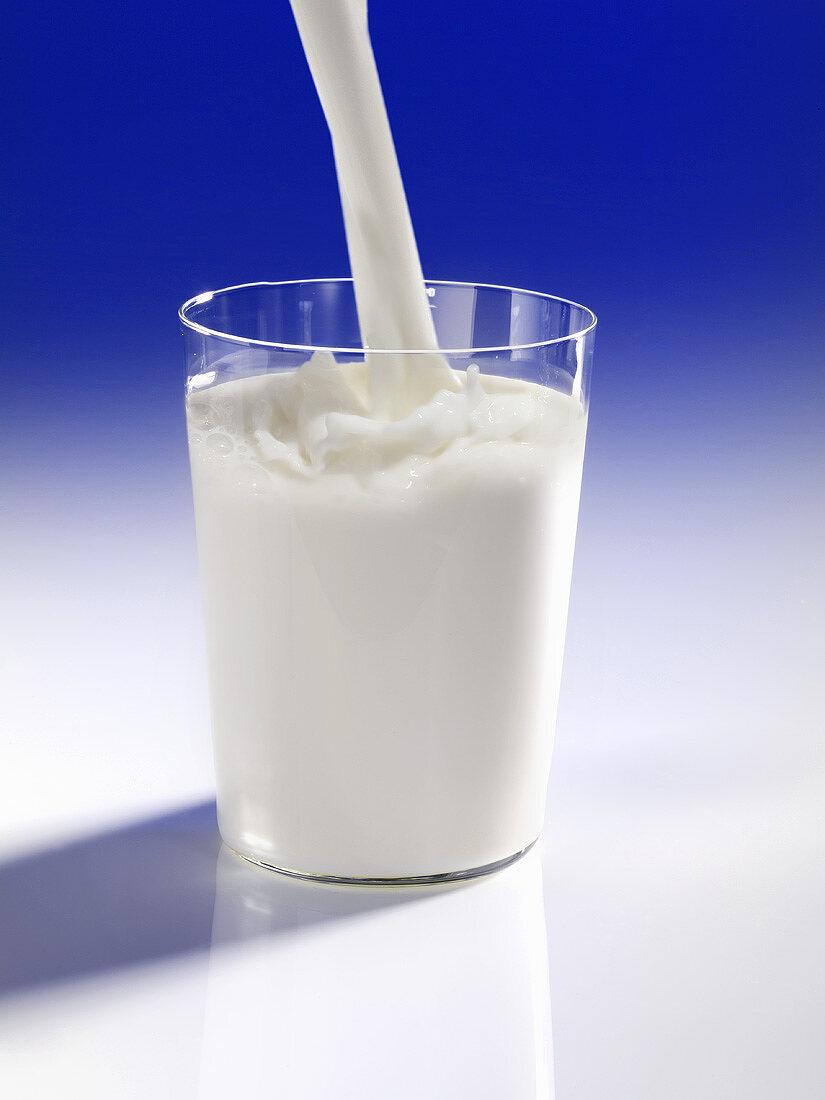 Pouring milk into a glass