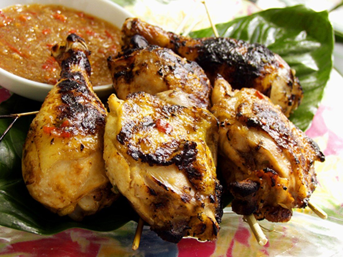 Several Pieces of Barbecued Chicken