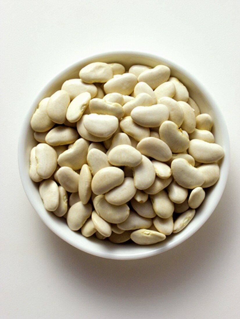 White Lima Beans in a Bowl