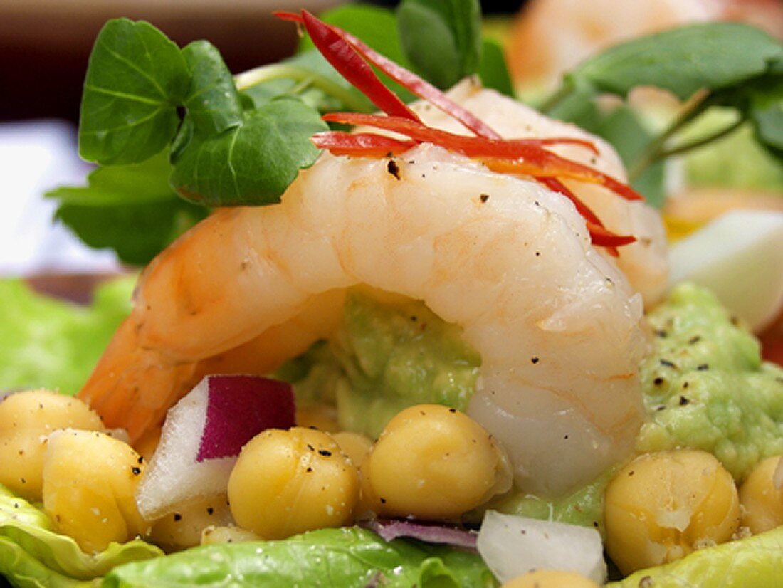 Shrimp Salad with Avocado Dip
