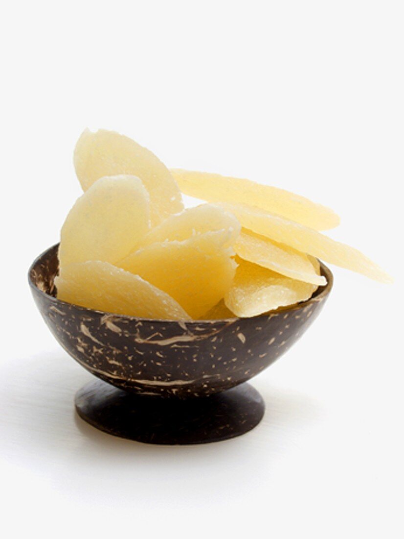 Slices of Candied Ginger in a Bowl