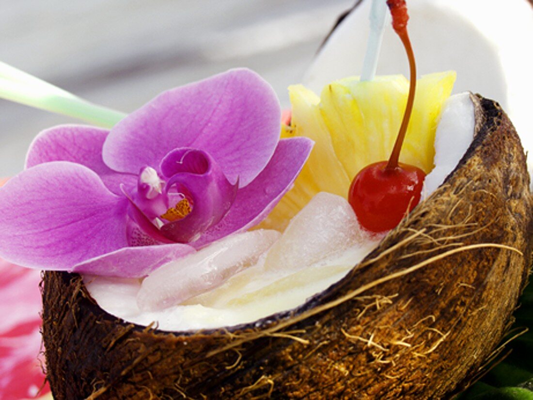 Pina Colada in a Coconut Shell