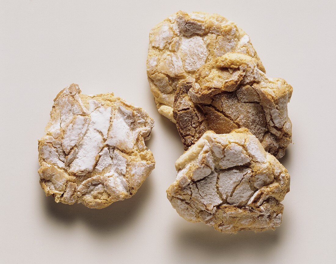 Amaretti bianchi (almond biscuits), Piedmont, Italy