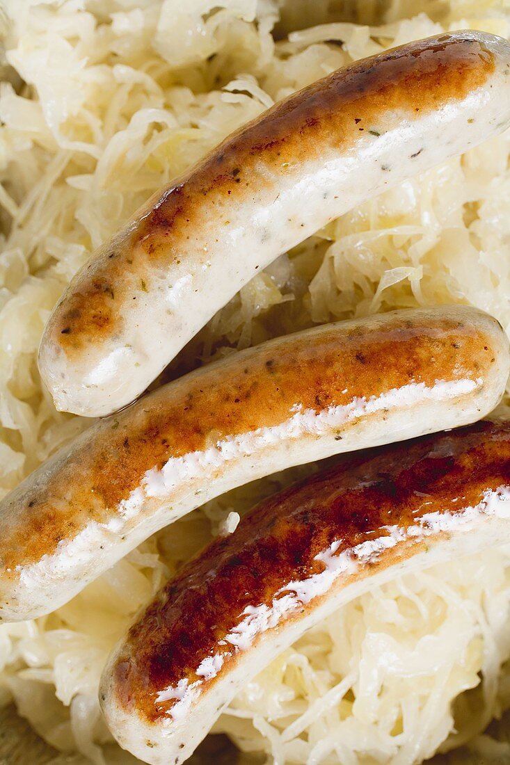 Sausages on sauerkraut