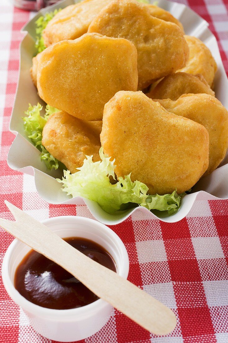 Fish Nuggets mit Ketchup