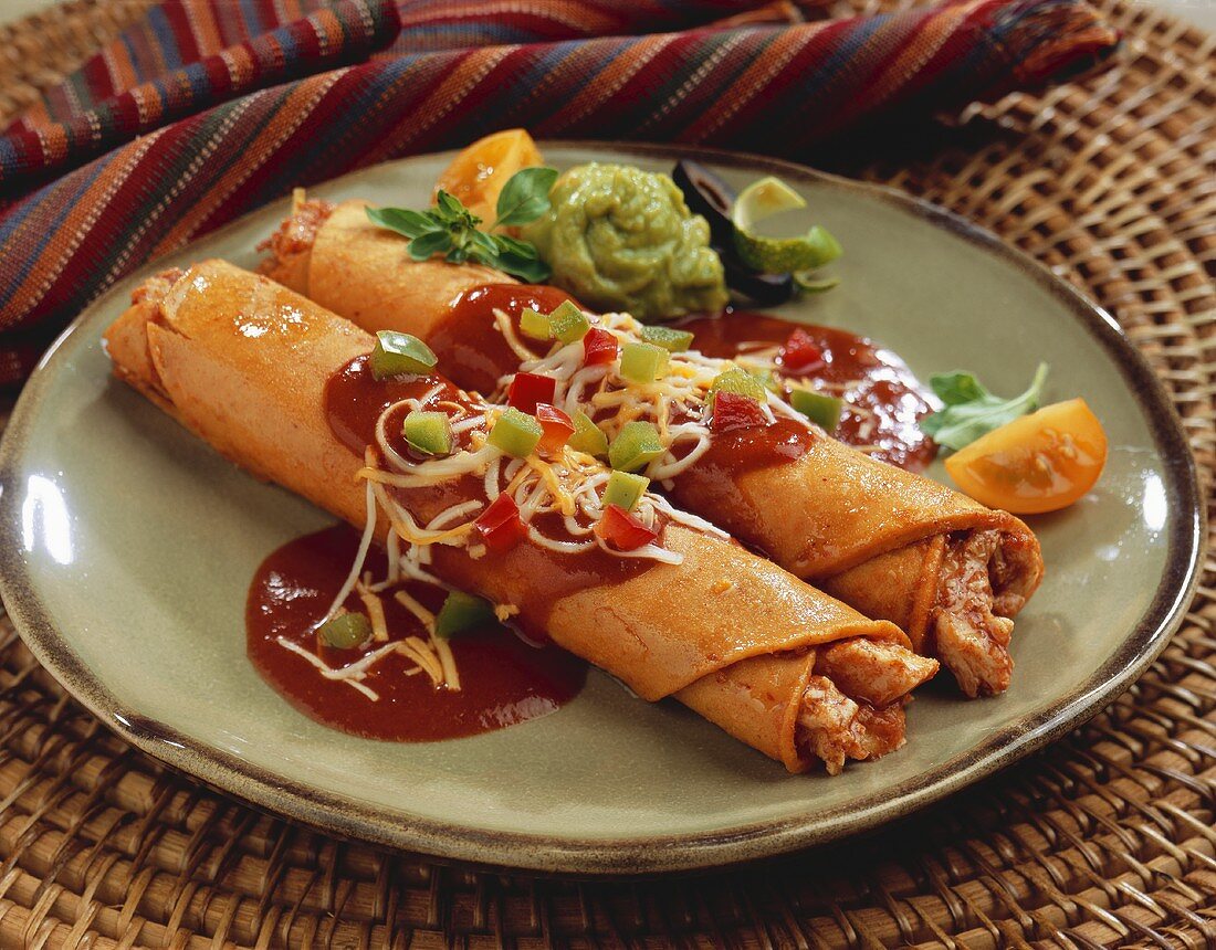 Chicken Taquitos on a Plate