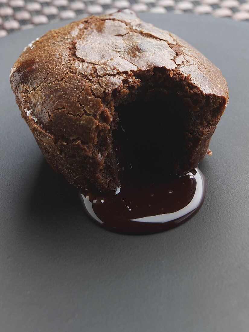 Chocolate Souffle with Molten Center Spilling Out