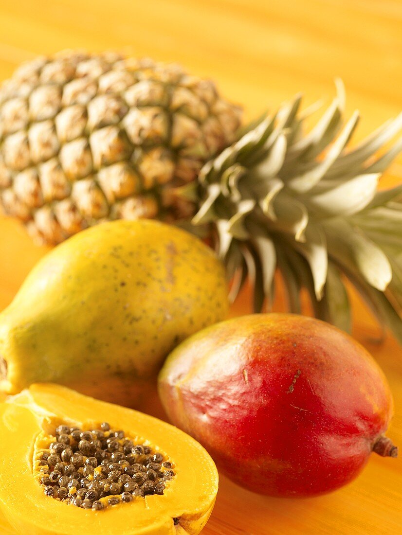 Exotic Fruit; Pineapple, Papaya and Mango