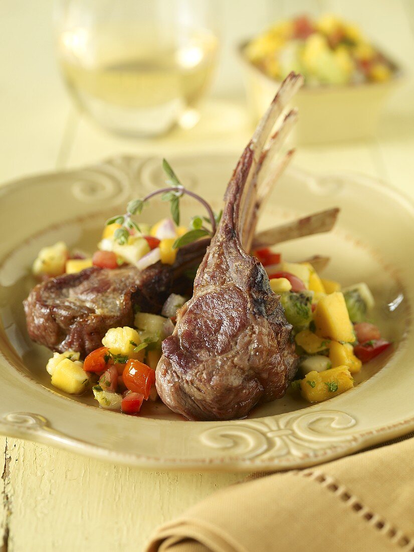 Lamb Chops with Chopped Vegetables