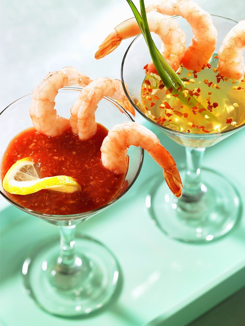 Two shrimp cocktails
