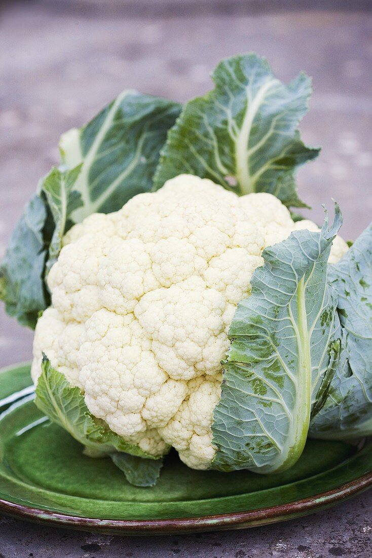 Fresh cauliflower on a plate