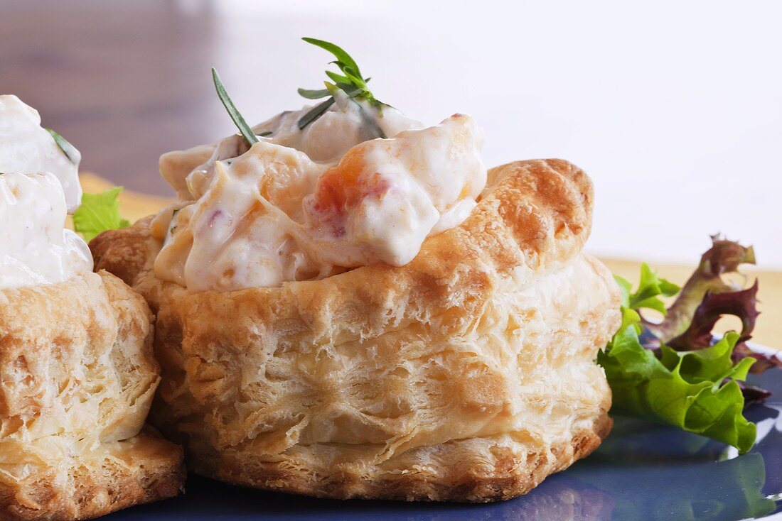 Chicken Salad Made with Peach Mayonnaise in Puff Pastry