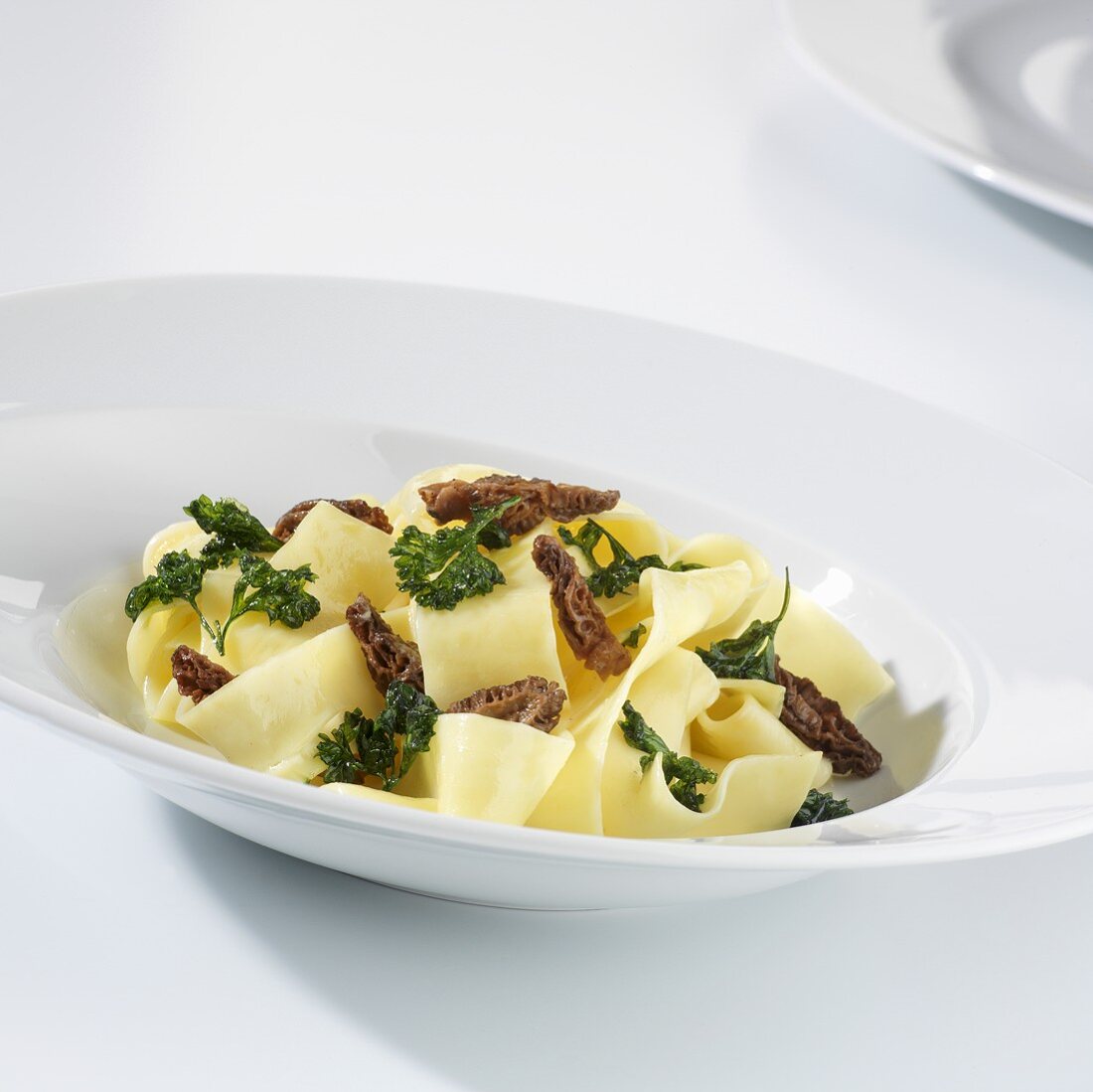Pappardelle with morel mushrooms and parsley