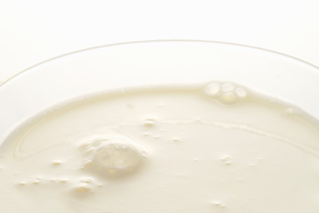 Cream in a glass bowl (close-up)