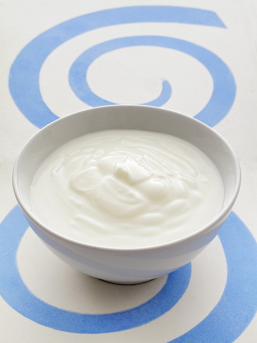 Yogurt in a ceramic bowl