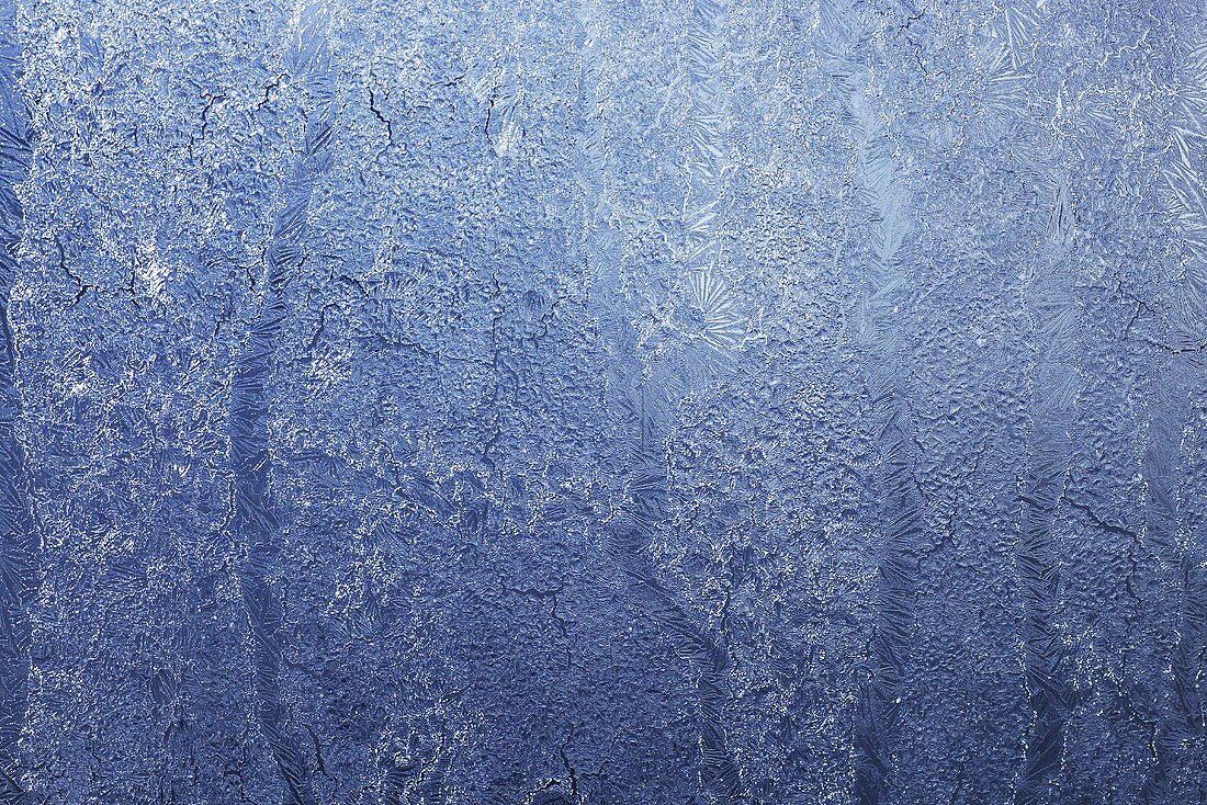An icy window pane (macro zoom)