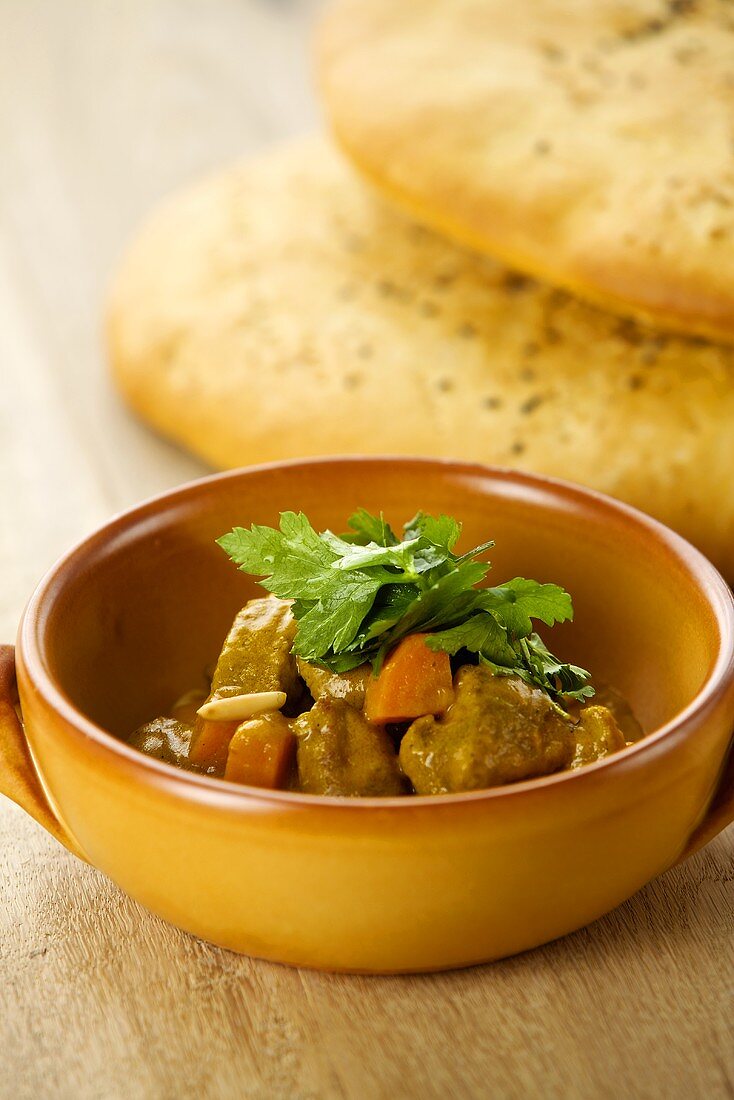 Lamb ragout with oriental unleavened bread