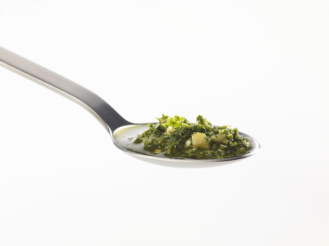 A spoonful of pesto