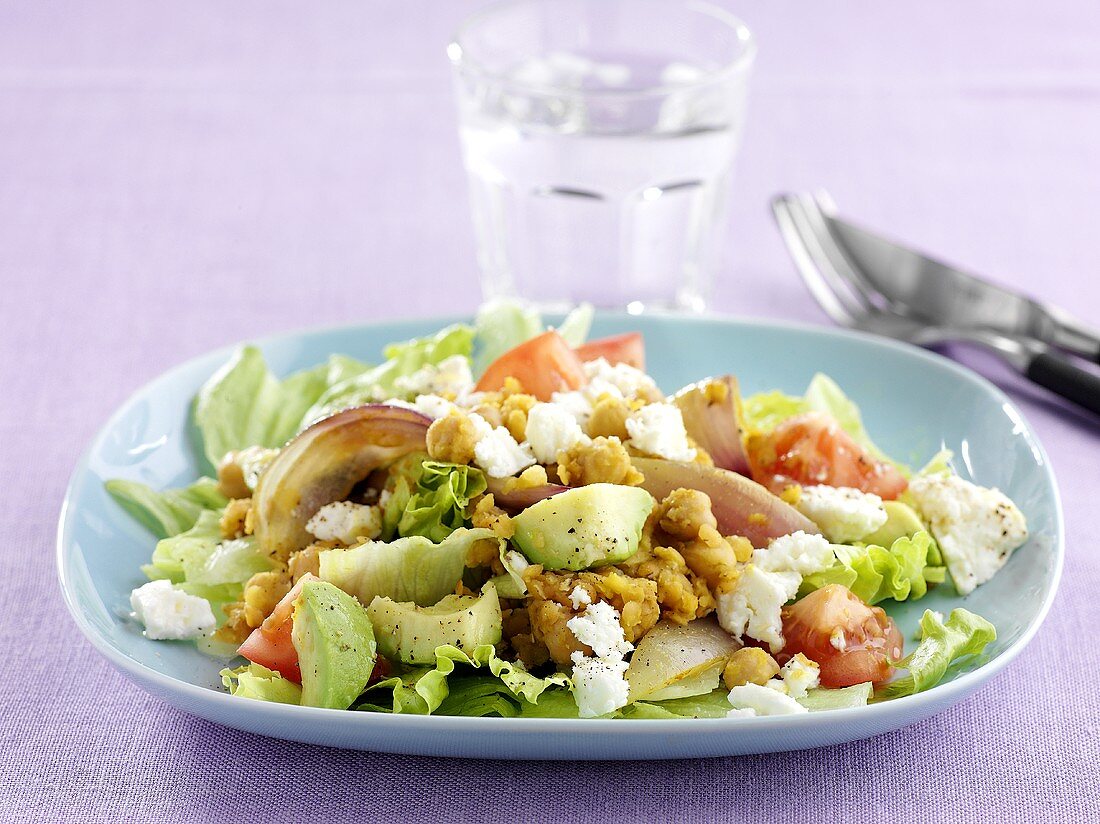 Vegetable salad with feta