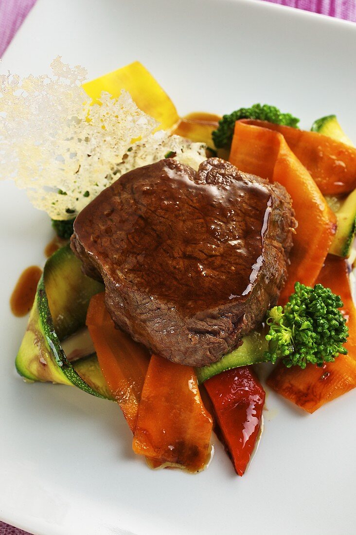 Fillet of beef on vegetables