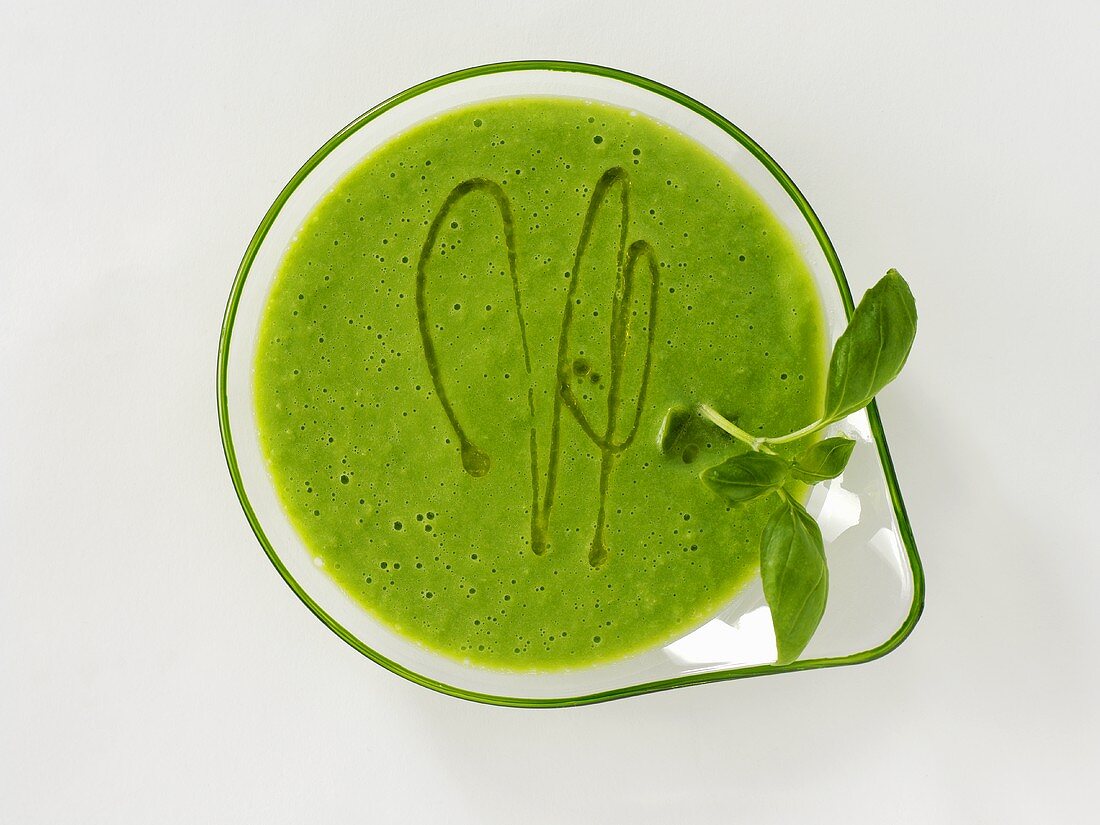 A basil shake, seen from above