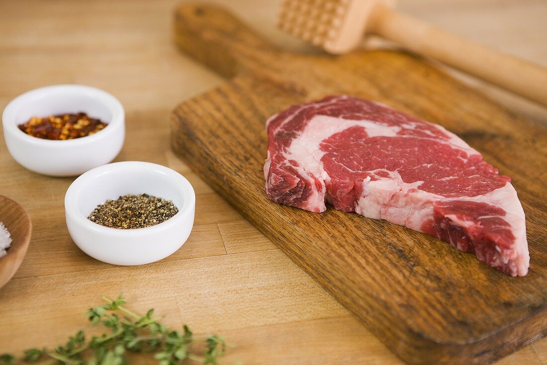 Steak with Tenderizer and Spices