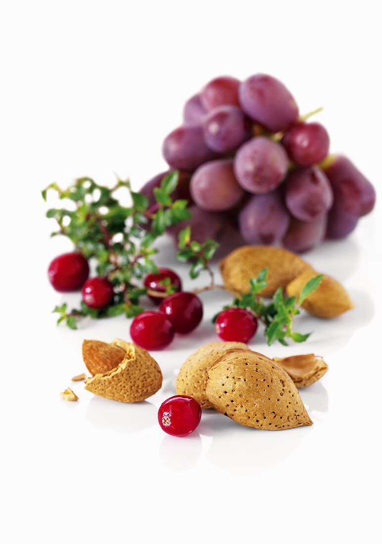 Grapes, cranberries and almonds
