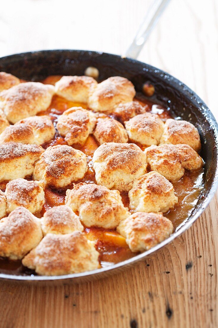 Peach Cobbler in a Skillet