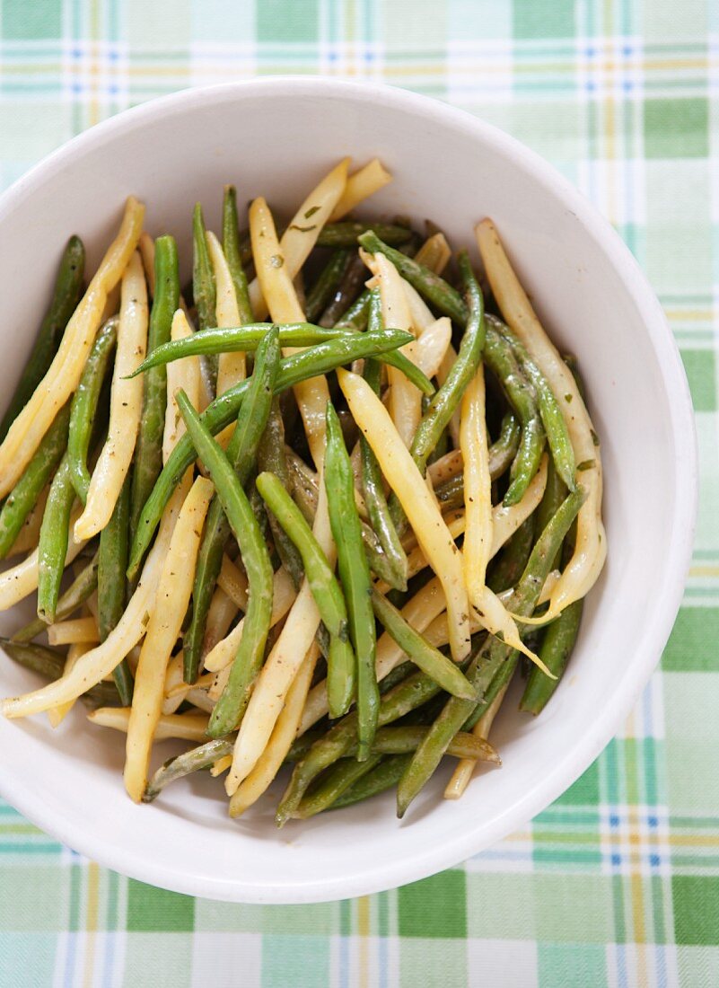 Chilled Green and Wax Bean Salad; From Above