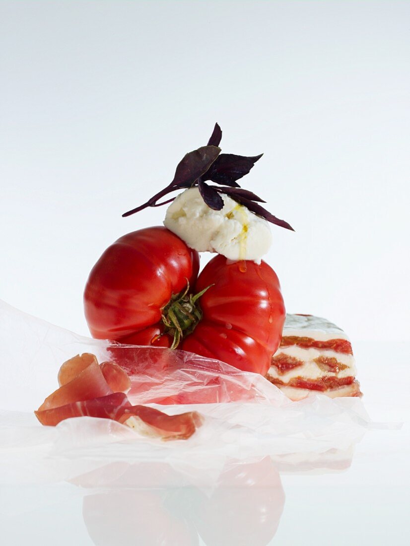 Tomaten, Bocconcini und Prosciutto