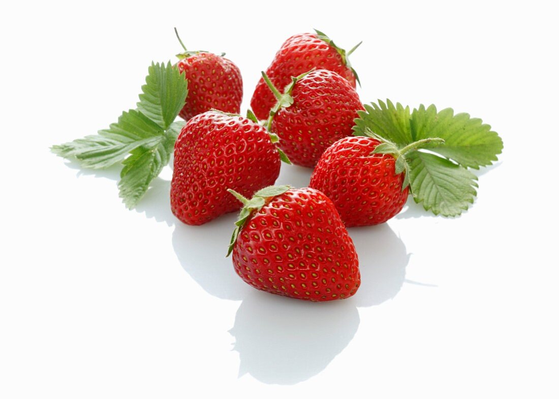 Strawberries with leaves