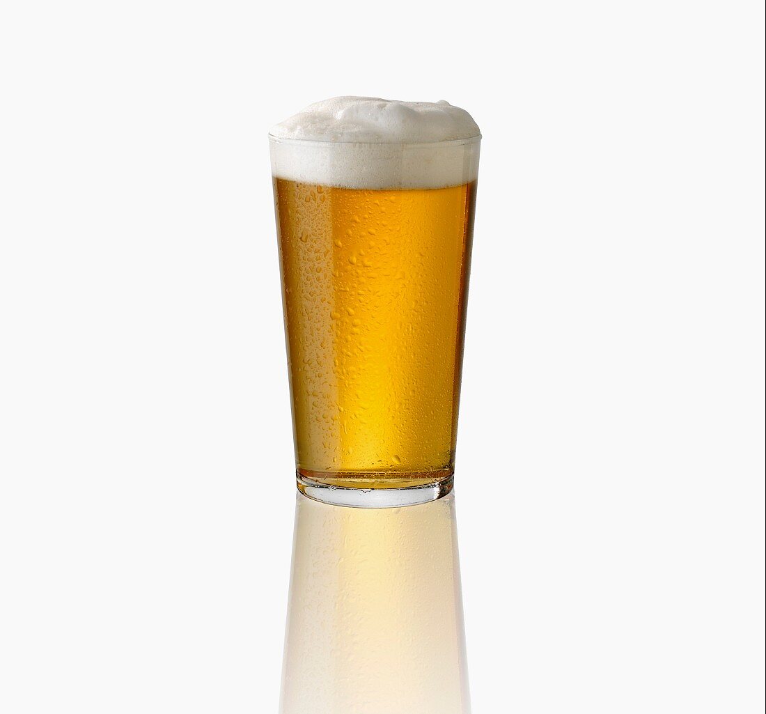 A glass of lager