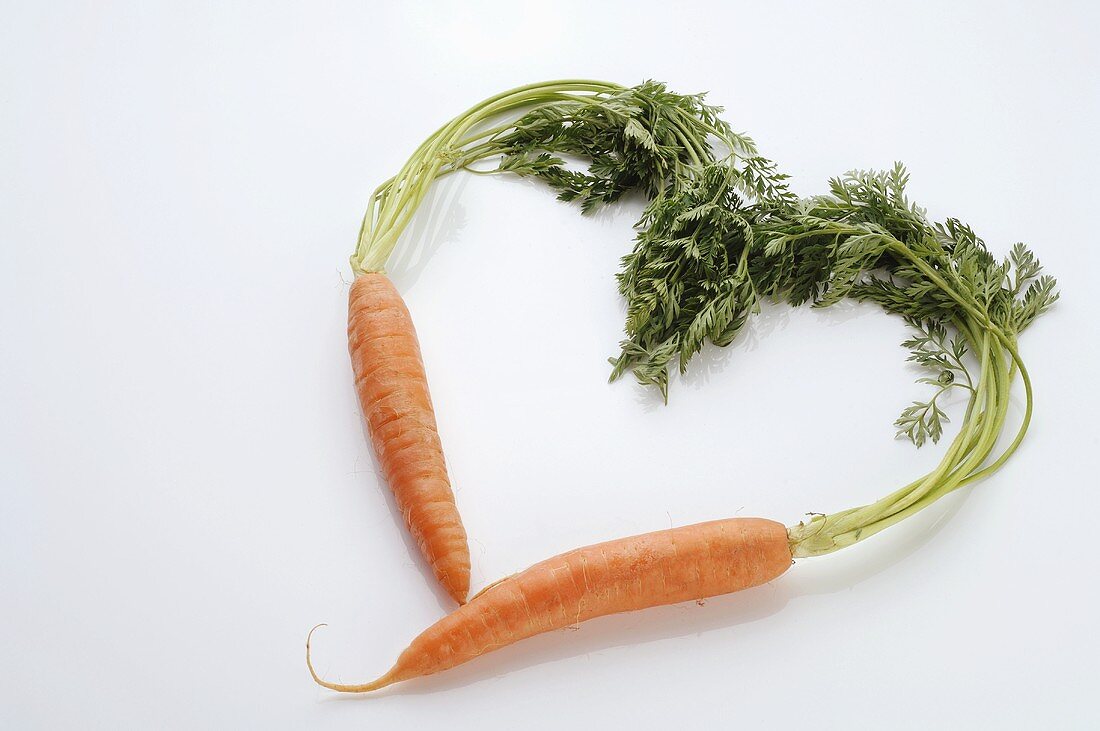 Carrots forming a heart