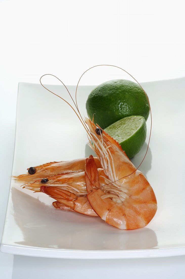 Prawns and limes