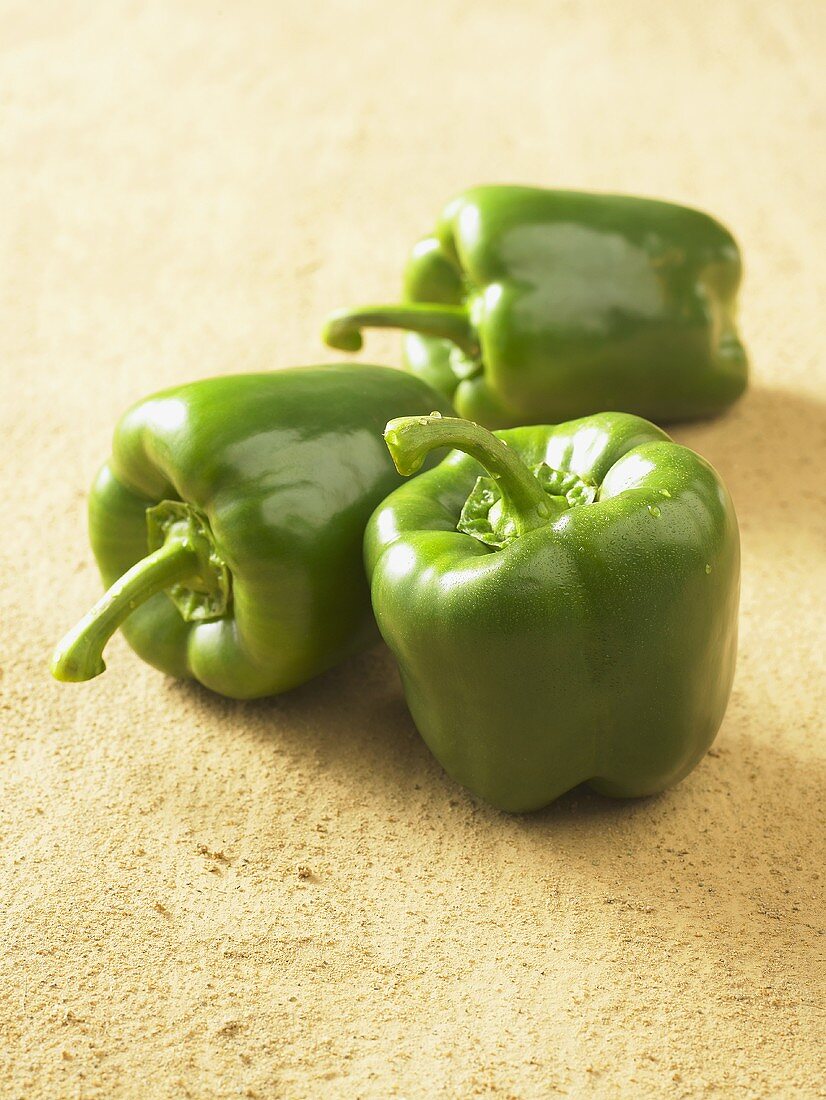 Three green peppers