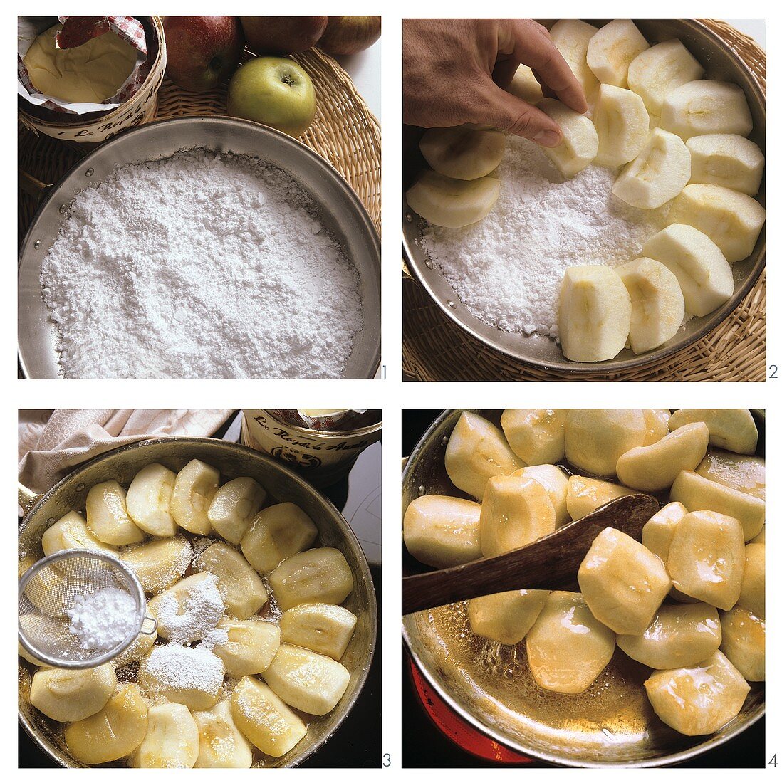 Making apple pie with caramel