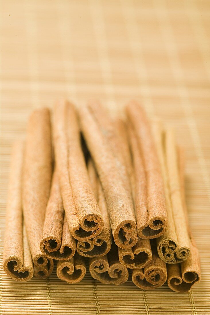 Several cinnamon sticks