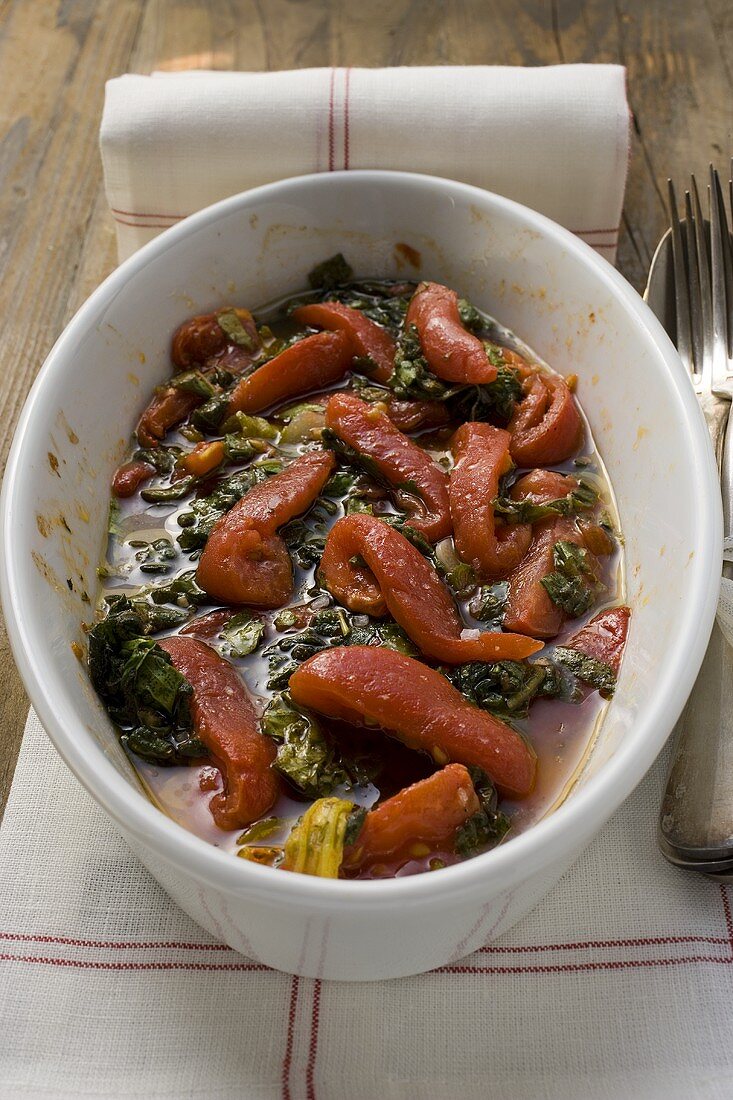 Tomatoes and savoy cabbage