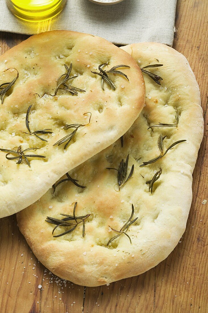 Focaccia with rosemary and salt