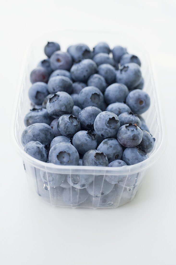 Blueberries in plastic punnet