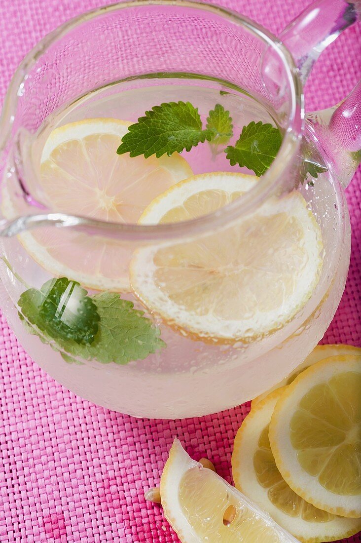 Lemonade in glass jug