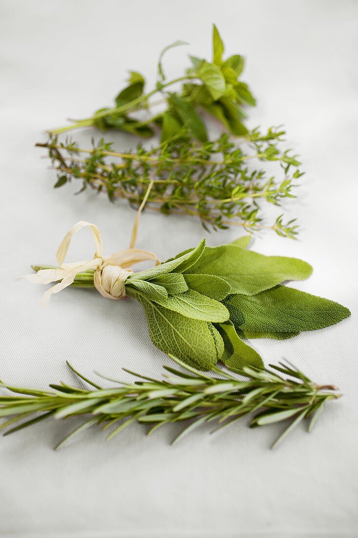 Fresh rosemary, sage, thyme and oregano