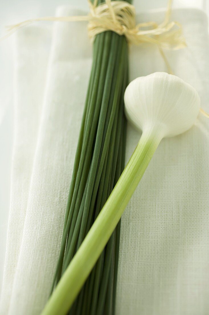 Fresh garlic and chives