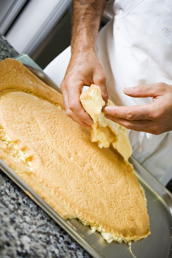 Trimming biscuit base