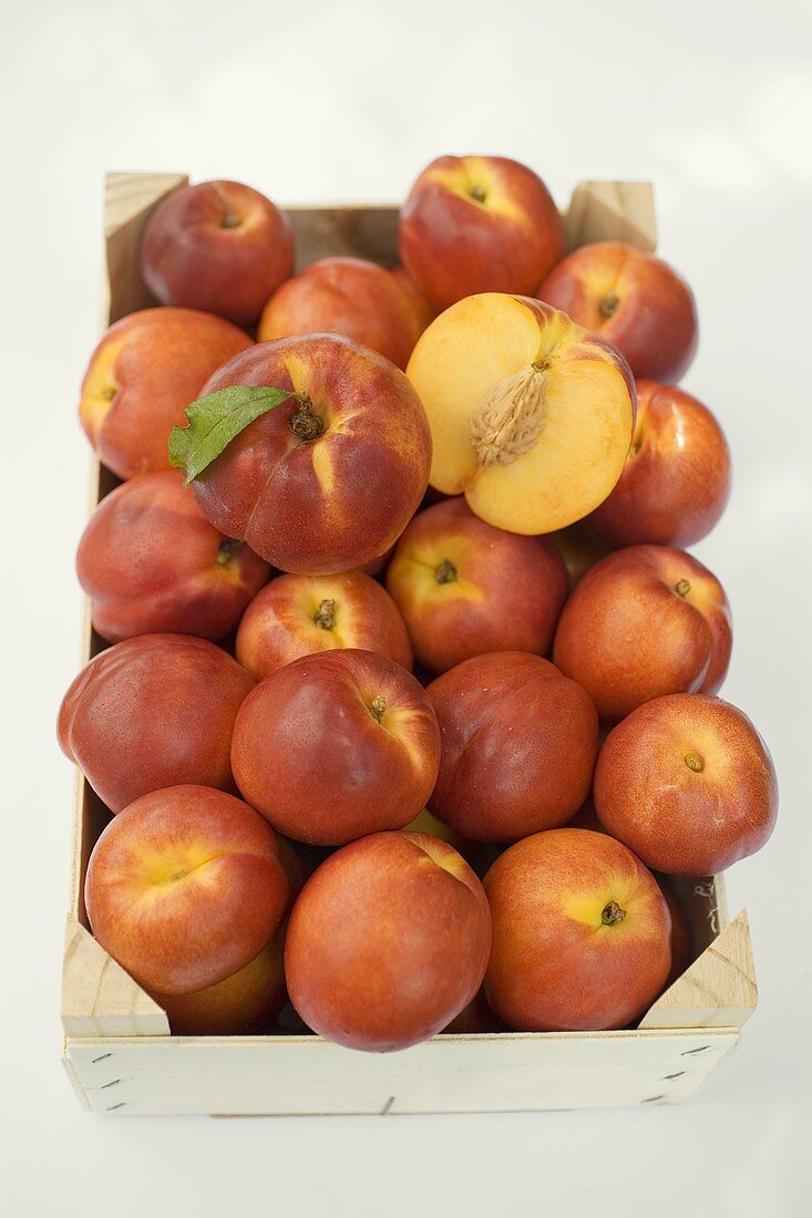Nectarines in crate