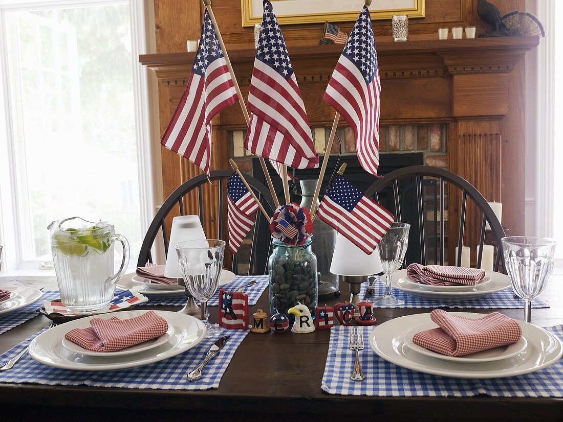 Gedeckter Tisch zum 4th of July (USA)