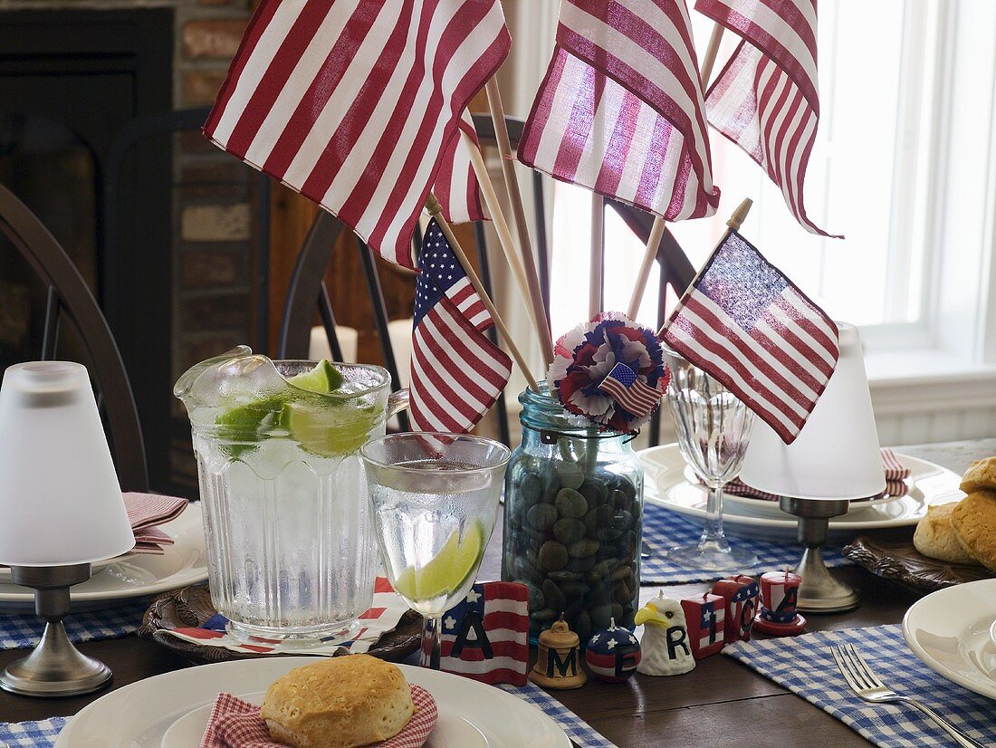 Table laid for 4th of July (USA)