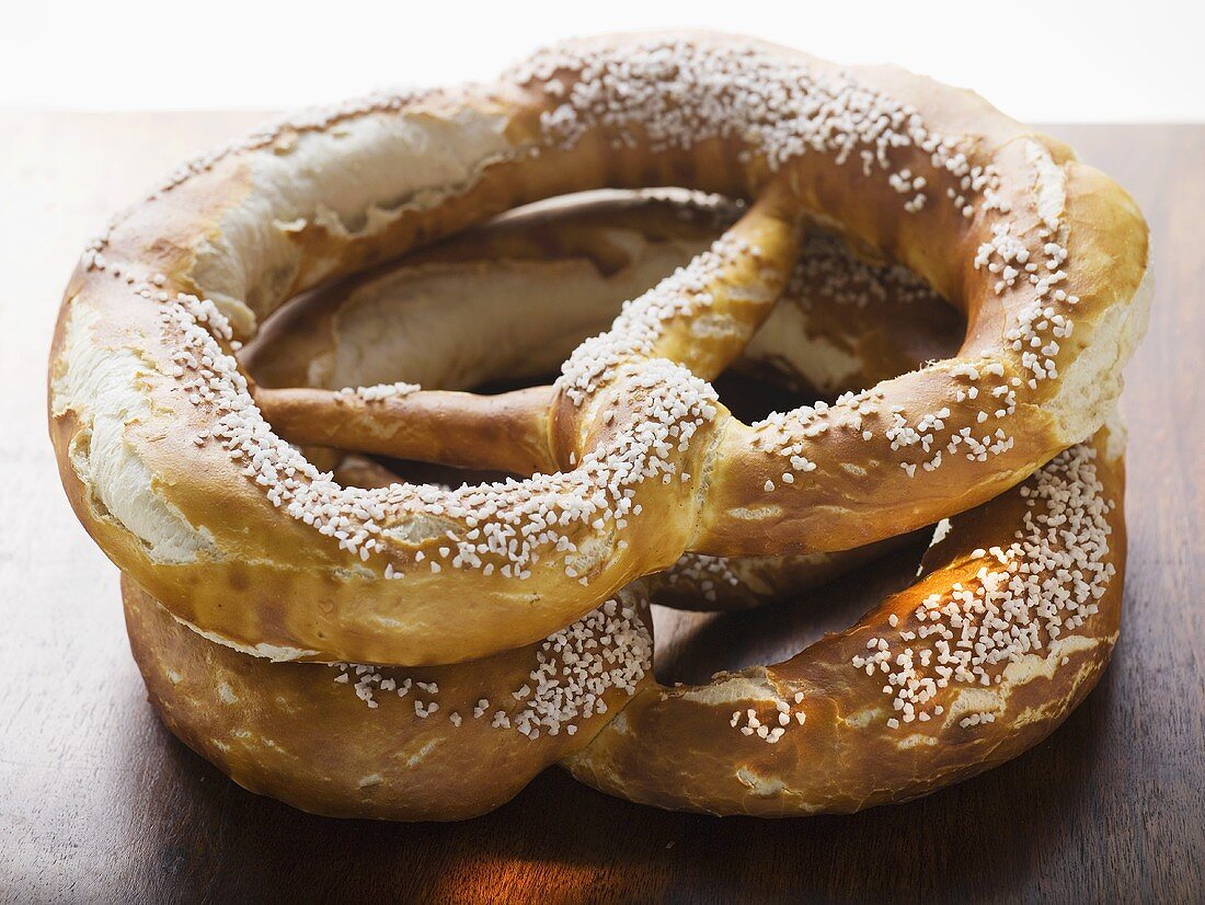 Two soft pretzels